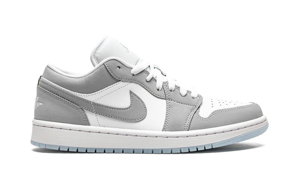 Air Jordan 1 Low Sneakers in White & Light Grey