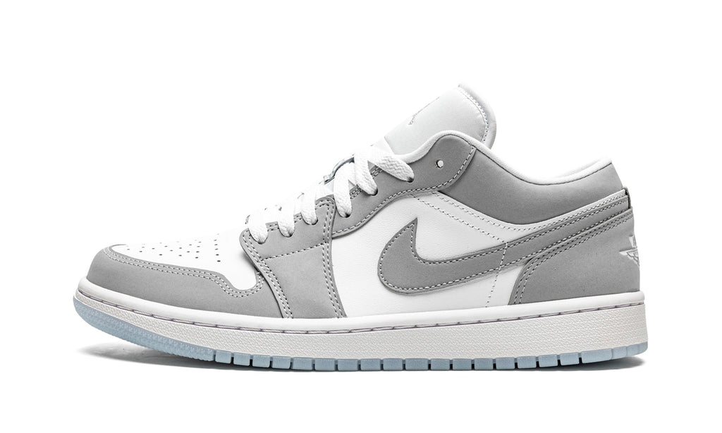 Air Jordan 1 Low Sneakers in White & Light Grey