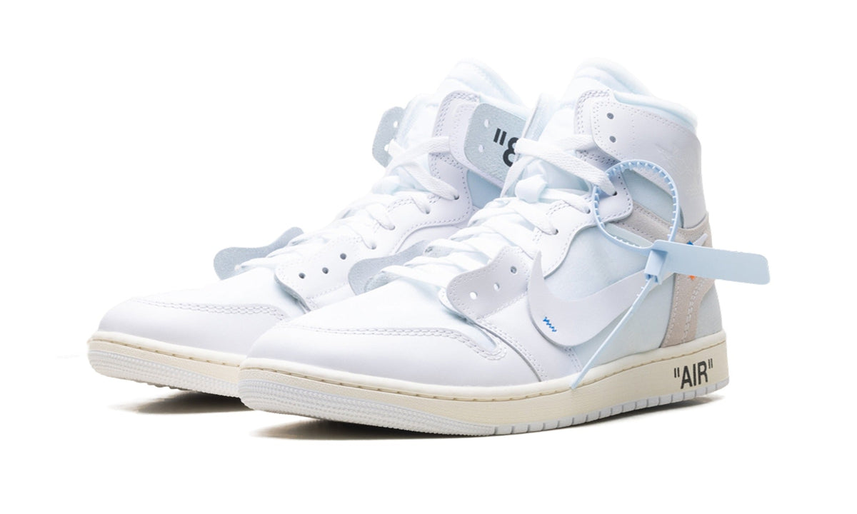Air Jordan 1 High Top Sneakers in White & Grey