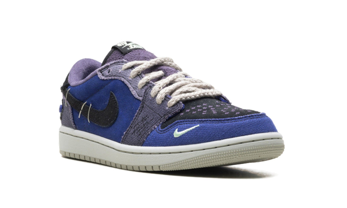 Air Jordan 1 Low Sneakers in Navy & Purple Patchwork