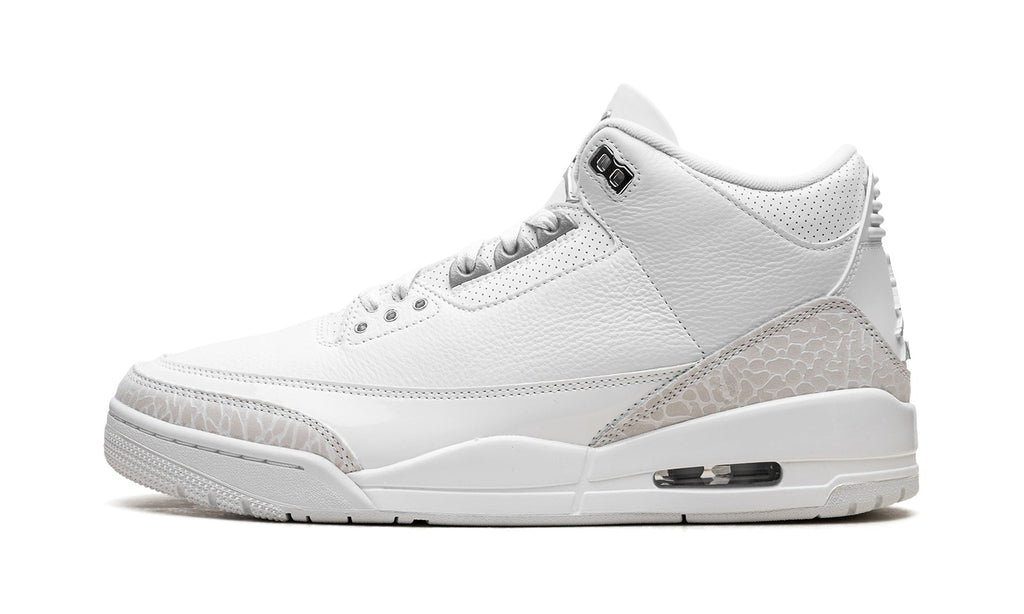 Air Jordan 3 Sneakers – White & Silver Grey