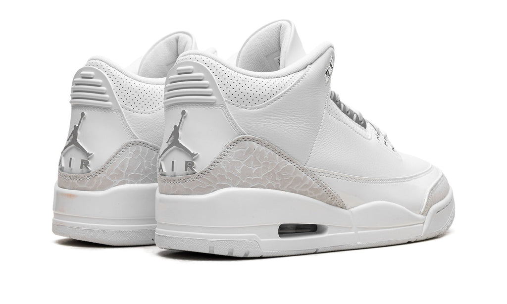 Air Jordan 3 Sneakers – White & Silver Grey
