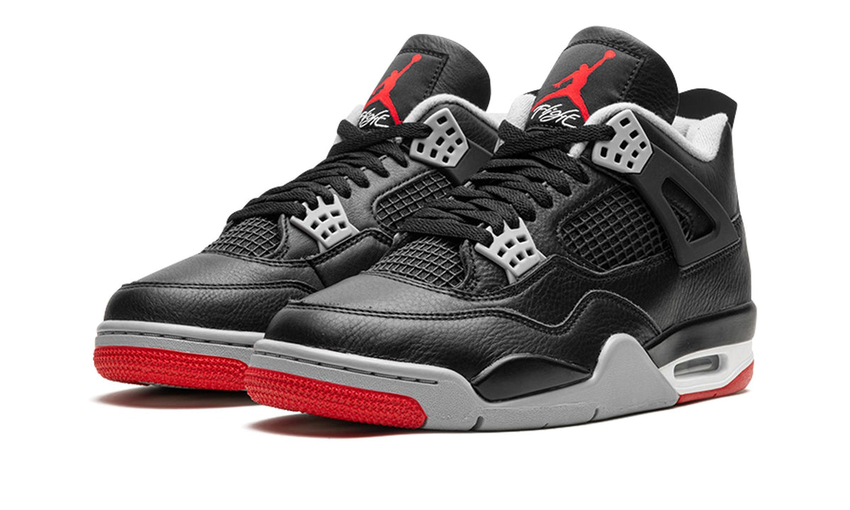 Air Jordan 4 Sneakers – Black, Grey & Red
