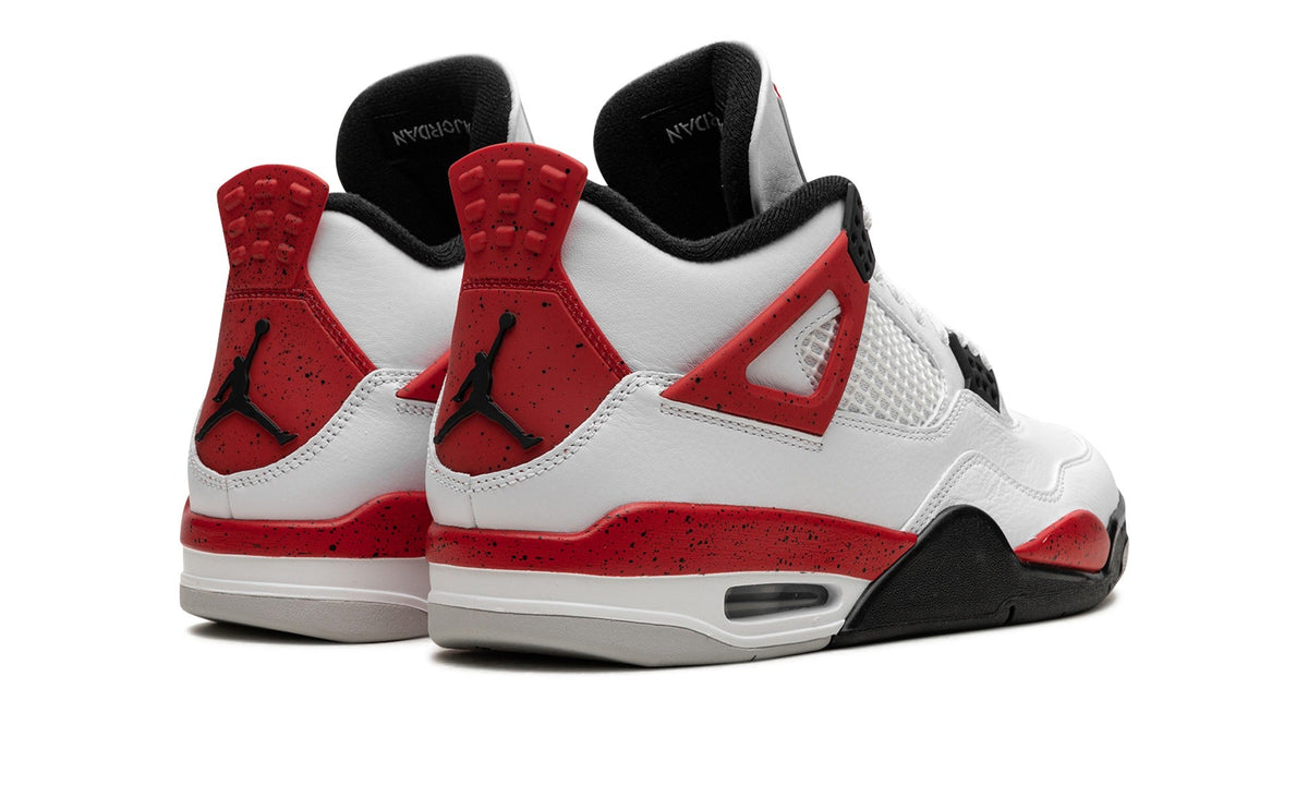 Air Jordan 4 Sneakers - White, Red & Black