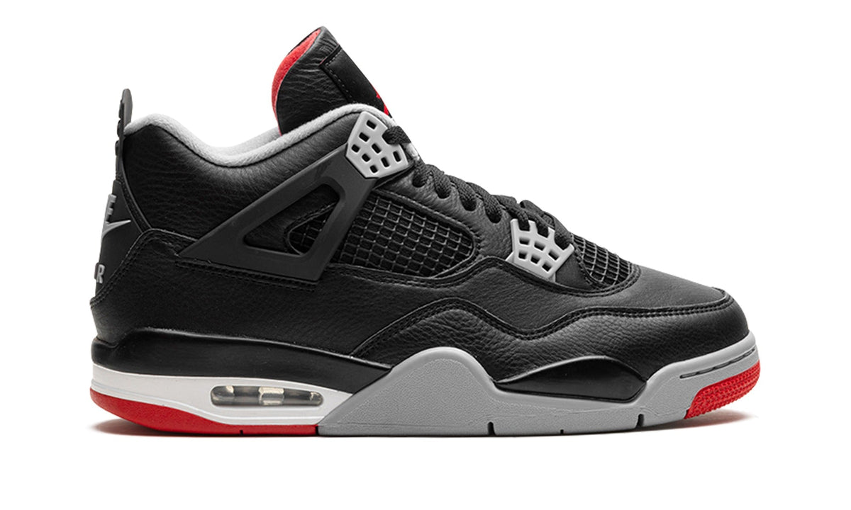 Air Jordan 4 Sneakers – Black, Grey & Red