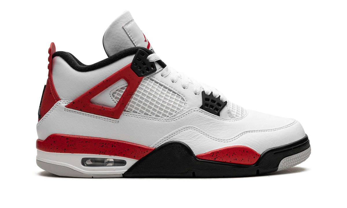 Air Jordan 4 Sneakers - White, Red & Black