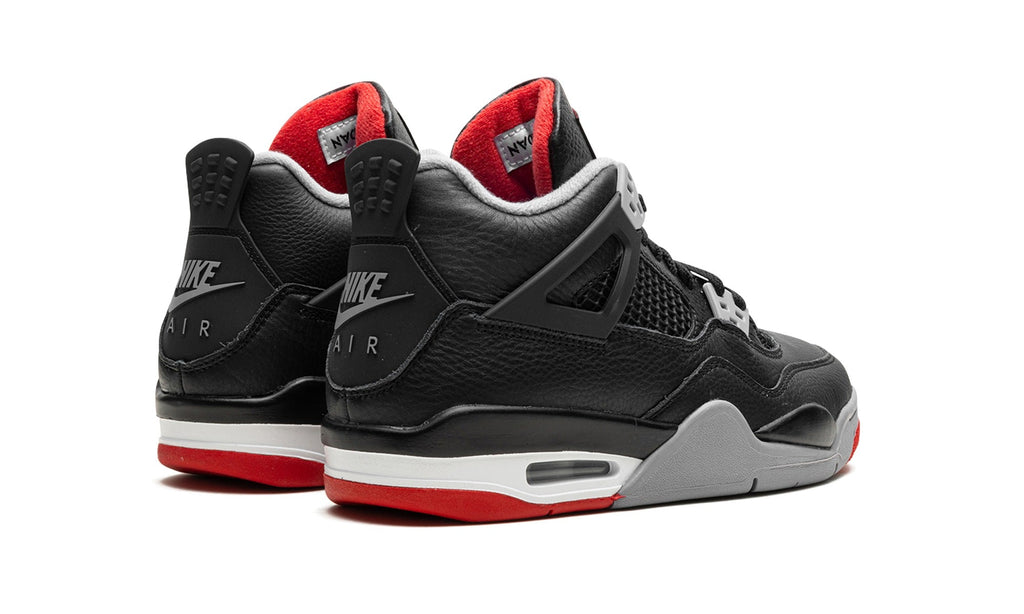 Air Jordan 4 Sneakers - Black, Gray & Red