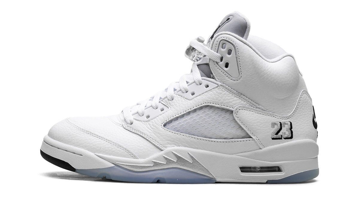 Air Jordan 5 Sneakers – White, Silver & Ice Blue