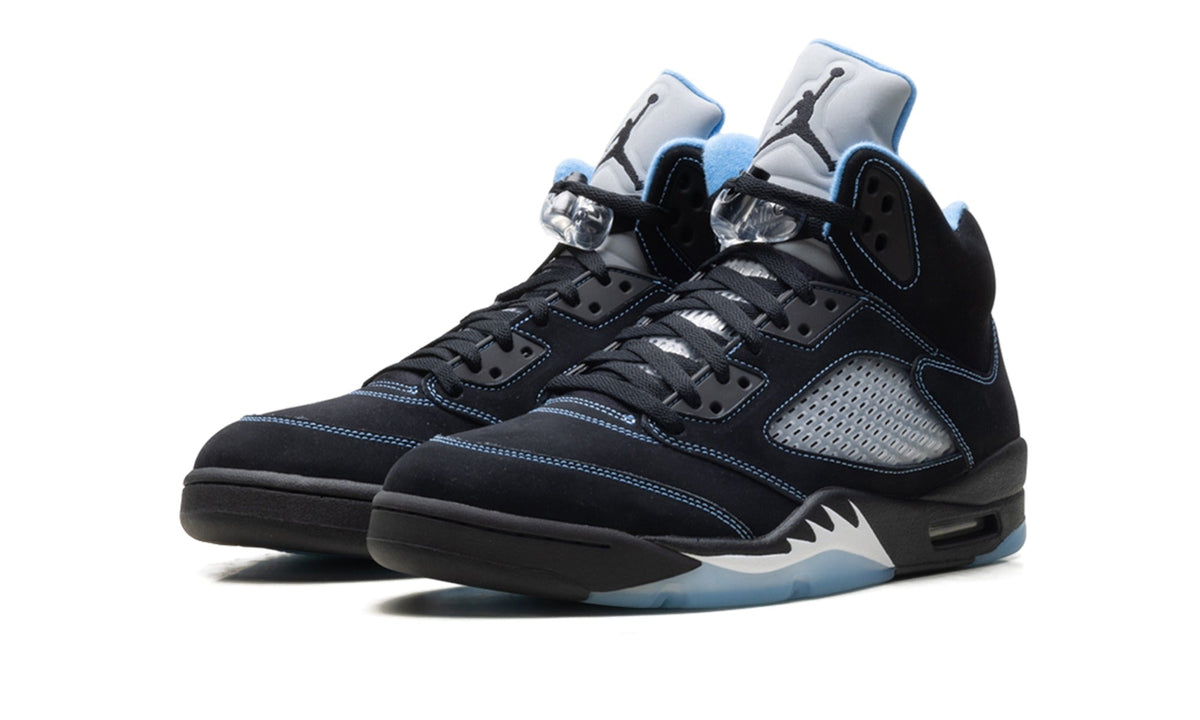 Air Jordan 5 High-Top Sneakers – Black, Light Blue & Silver