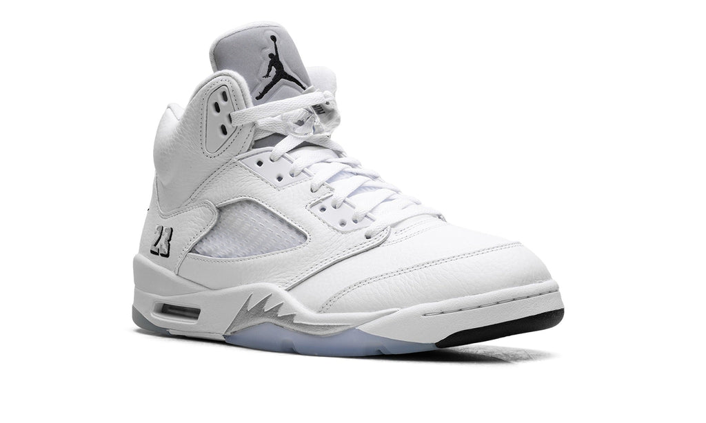 Air Jordan 5 Sneakers – White, Silver & Ice Blue