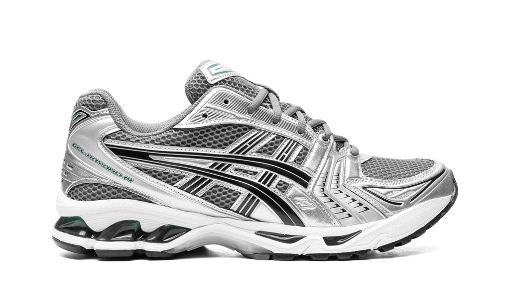 ASICS GEL-KAYANO 14 Sneakers – Metallic Silver, Gray & Black