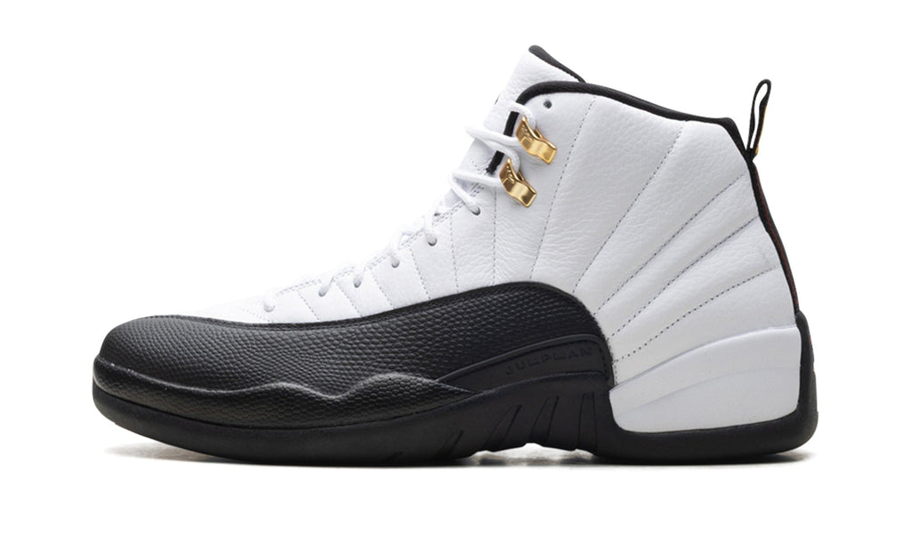 Air Jordan 12 Sneakers – White, Black & Gold