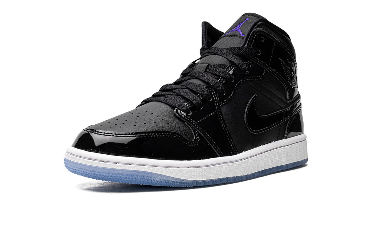 Air Jordan 1 Mid Sneakers – Black, White & Ice Blue