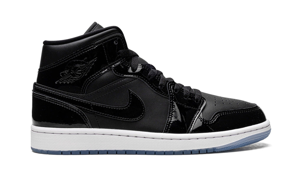Air Jordan 1 Mid Sneakers – Black, White & Ice Blue