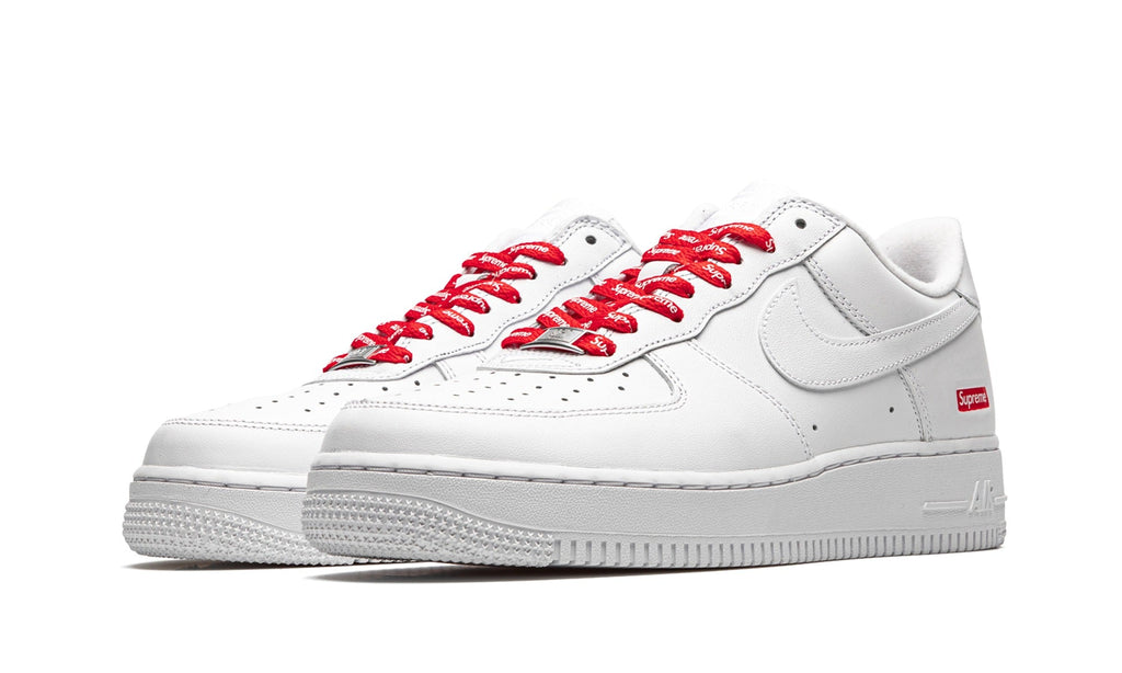 Supreme x Nike Air Force 1 Low Sneakers – White & Red
