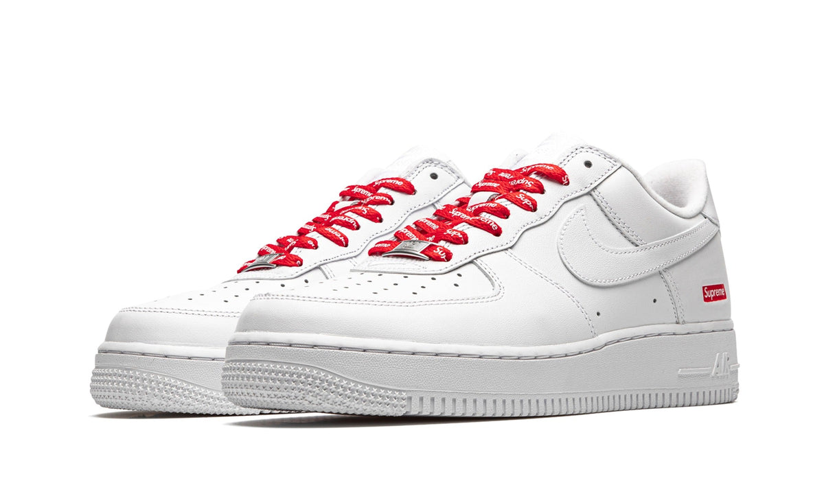 Supreme x Nike Air Force 1 Low Sneakers – White & Red