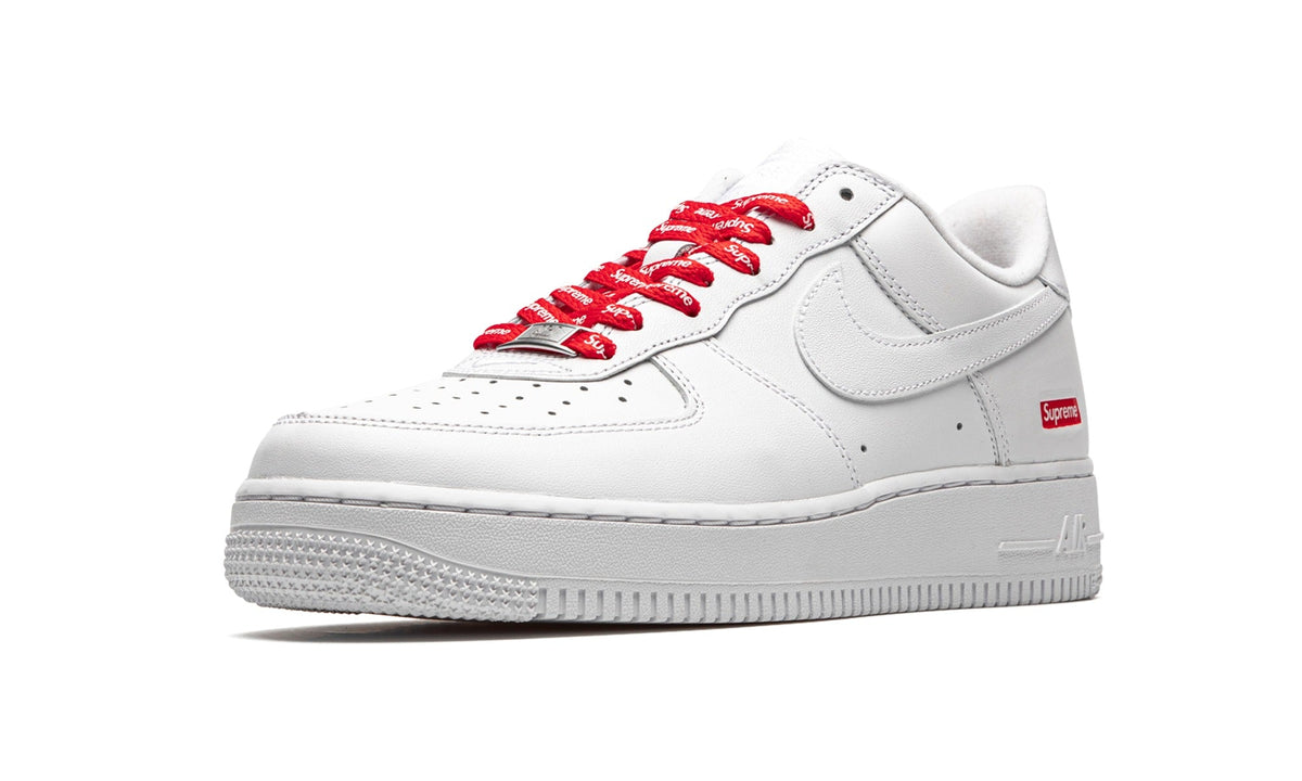 Supreme x Nike Air Force 1 Low Sneakers – White & Red