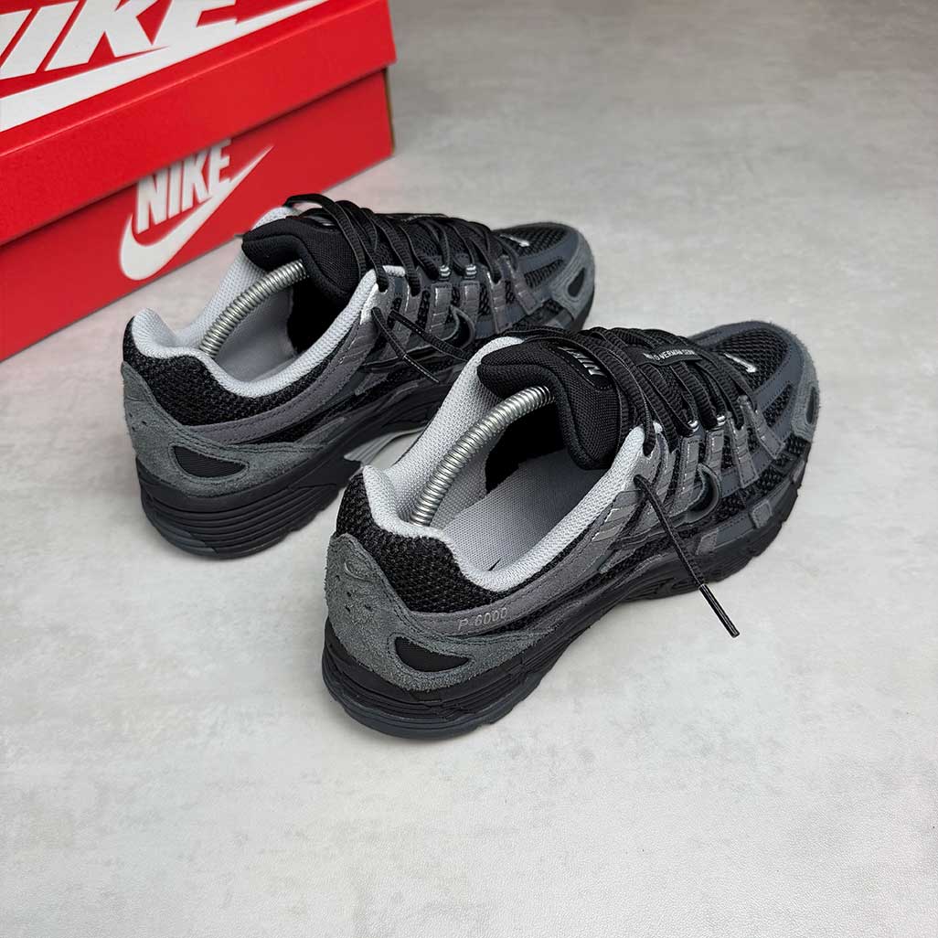 Nike P-6000 Sneakers – Charcoal Black with Silver Accents