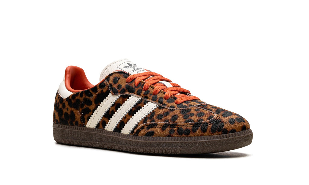 adidas Samba OG Sneakers – Leopard Print, Cream & Orange