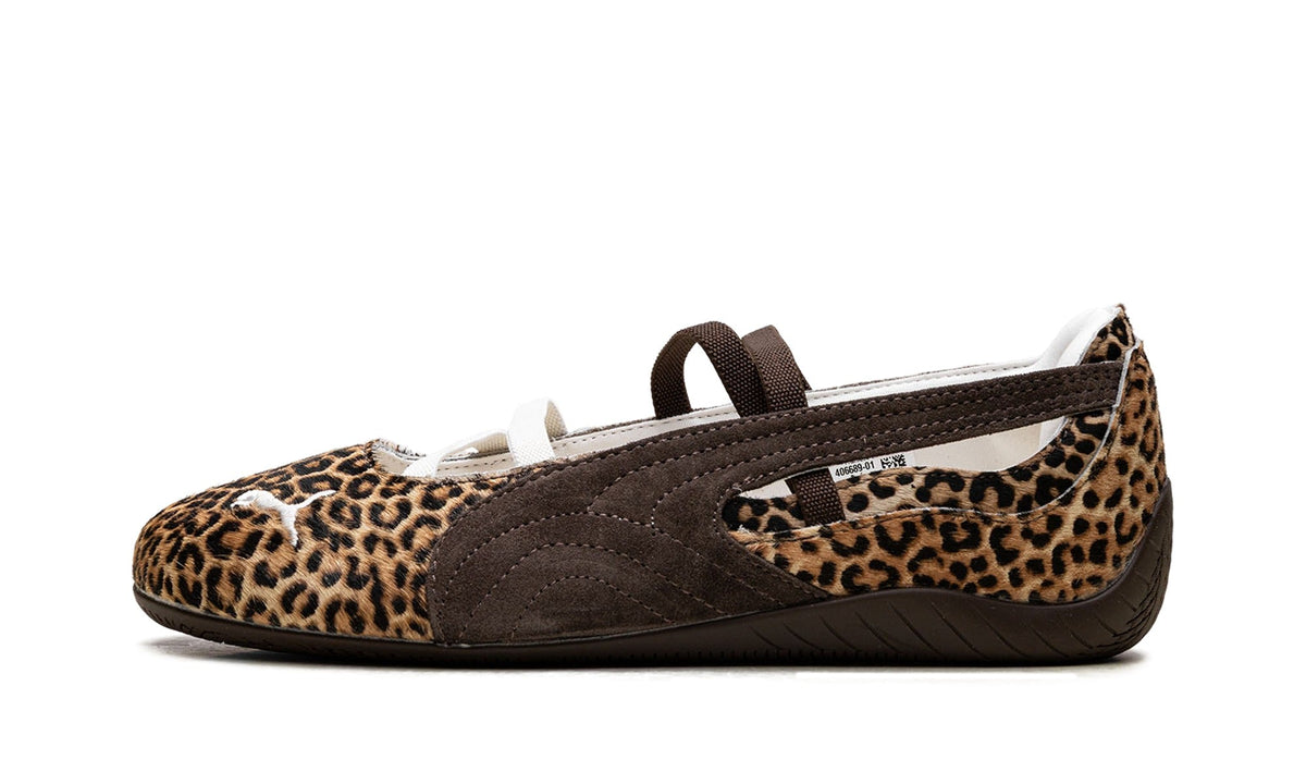 PUMA Leopard Print Ballet Flats - Chocolate Brown & Cream