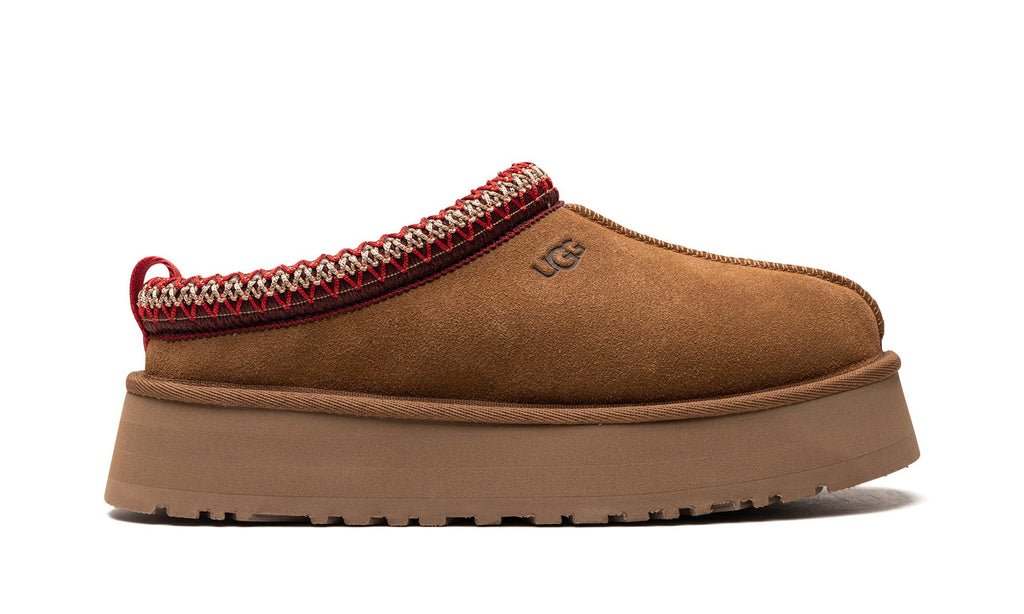 UGG Tazz Platform Slippers – Chestnut Brown & Red