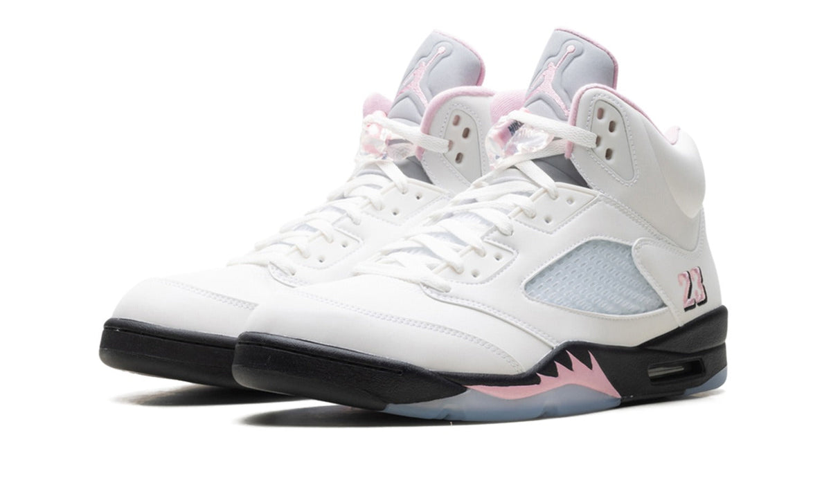 Air Jordan 5 Sneakers – White, Pink & Black